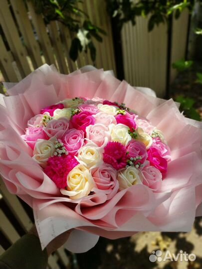 Букеты из мыльных роз