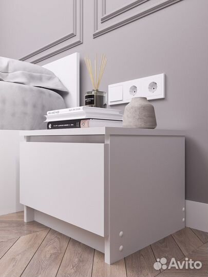 Тумба прикроватная белая Мори