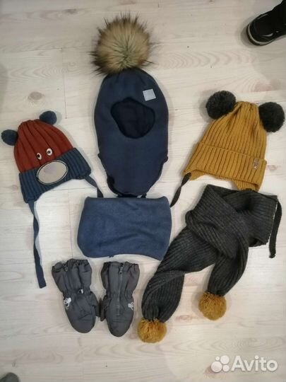 Варежки,шапка зимняя,снуд, шлем для мальчика reima