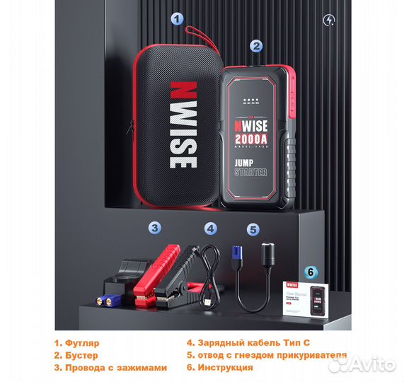 Пусковое зарядное устройство авто 20000Ач/2000А