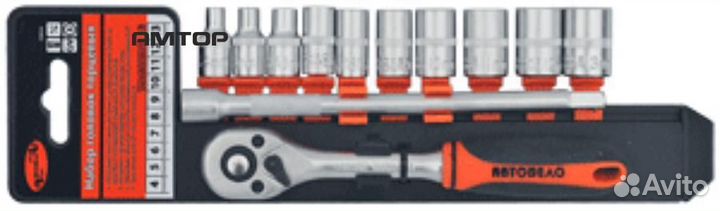 АВТОДЕЛО 39844 Набор головок (12 предметов) 