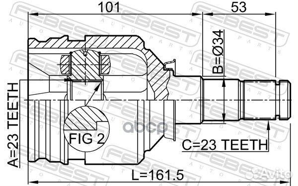 Шрус внутренний перед лев 0111-1nzfe 01111N
