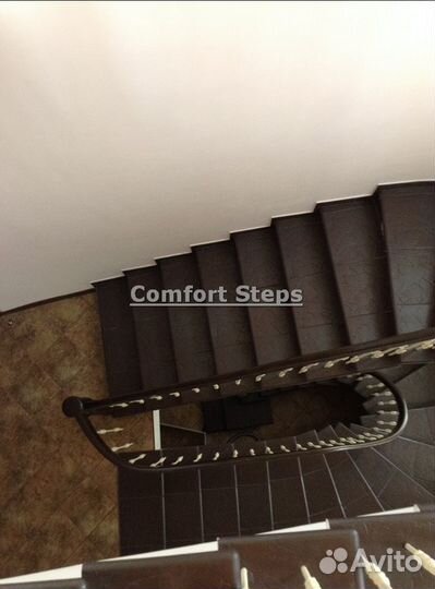 Обшивка бетонного каркаса лестниц