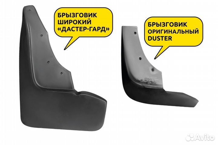 Брызговики передние широкие (2 шт) renault Duster