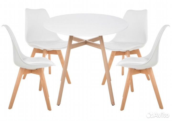 Обеденная группа Номиа 90 white - wood