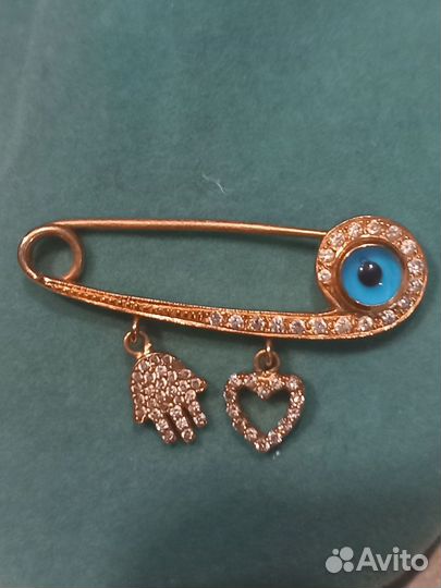 Золотая булавка с бриллиантами,750 пробы