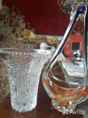 Ваза Хрусталь СССР Югославия.Цветное стекло Чехия