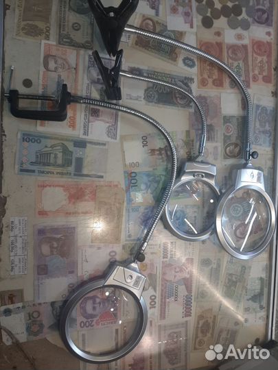 Лупа настольная на прищепке и струбцине