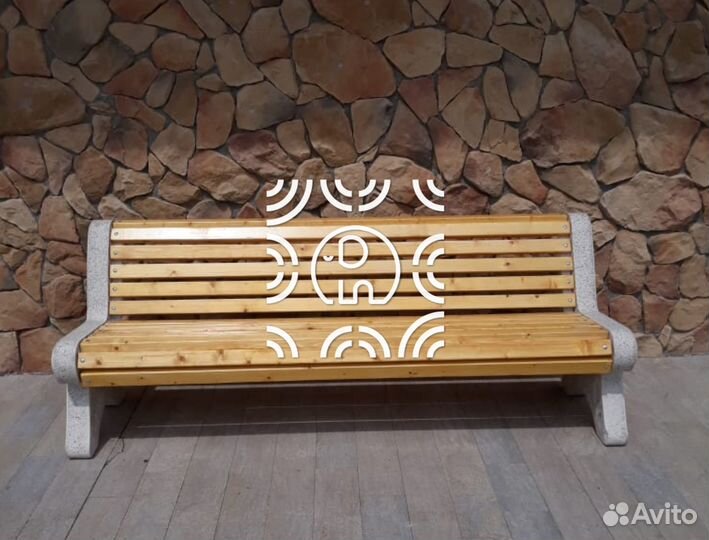 Лавочка из бетона классик напрямую от слон декор