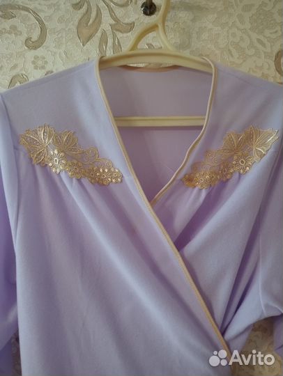 Халат женский новый с запахом, полиамид