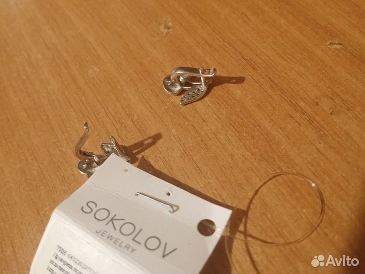 Серьги серебро 925 детские