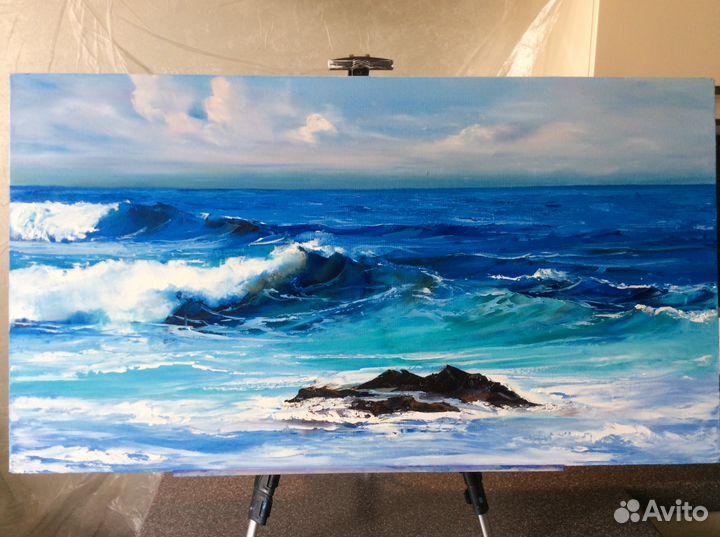 Морской пейзаж. Масло, холст, 90 х 60