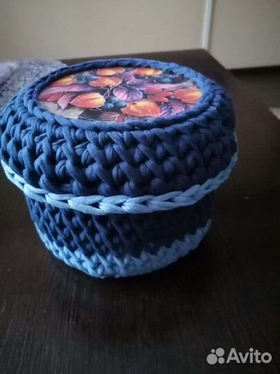 Корзинки и кашпо из трикотажной пряжи