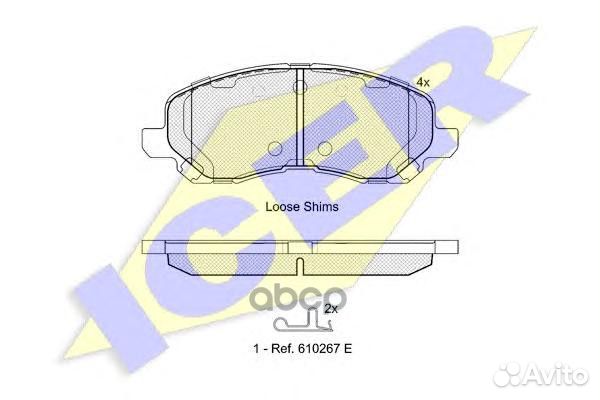 181806 колодки дисковые передние Mitsubishi E