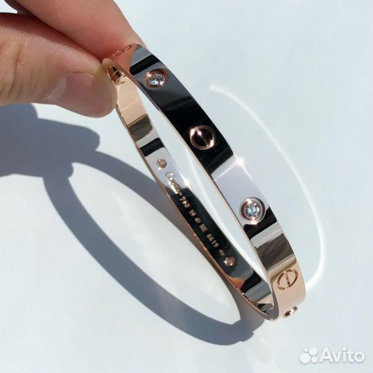 Браслет Cartier love белое золото