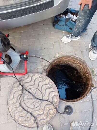 Прочистка канализационной трубы. Видеодиагностика