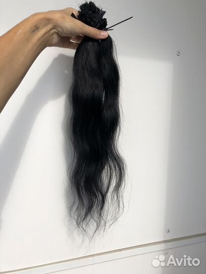 Натуральный волос закапсулирован, черный волна