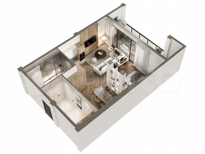 Апартаменты-студия, 82,4 м², 6/7 эт.