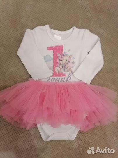 Боди платье 1 годик, рост 80