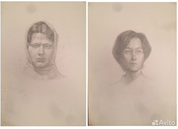 Женская голова - рисунок