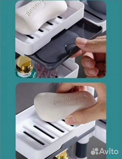 Мыльница для ванной подвесная двойная