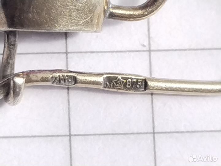 Серьги СССР 875 проба