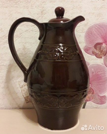 Винтажный кувшин с крышкой. Керамика. СССР