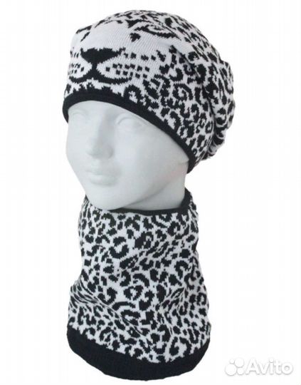 Комплект шапка и снуд женский