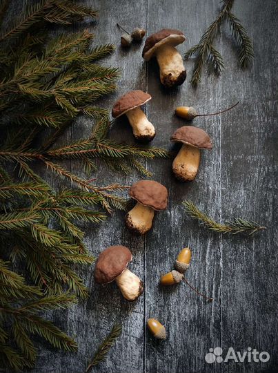 Ватные грибочки на елочку