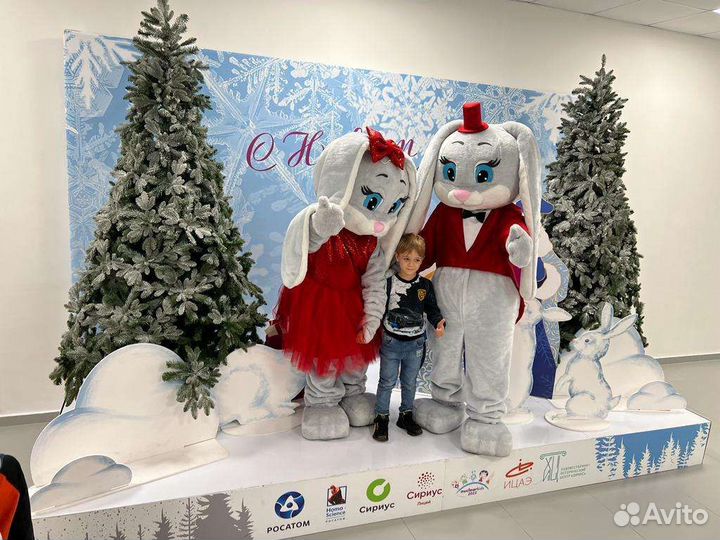 Белый мишка,ростовые куклы,ведущие,шоу