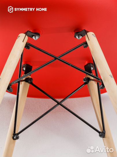 Стул для кухни красный в стиле eames