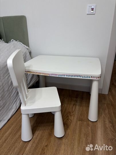 Стол и стул детский икеа IKEA белый