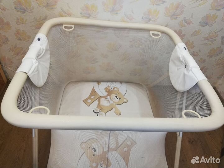 Манеж CAM America бежевый с медвежонком