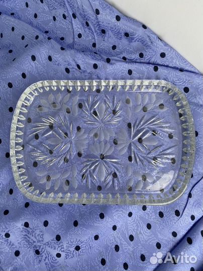 Поднос хрустальный