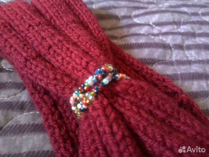 Повязка на голову вязаная новая