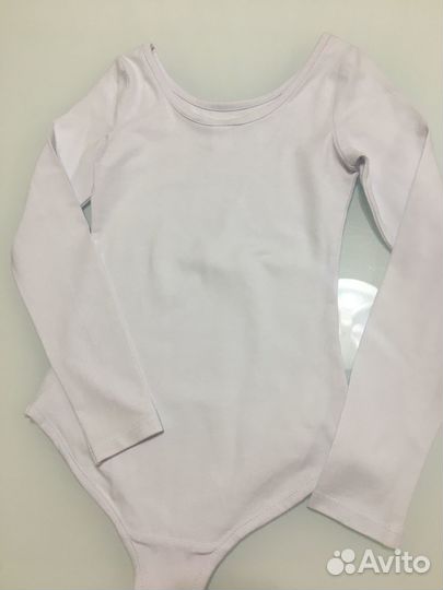 Купальник гимнастический белый р. 128-134