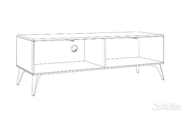 Тумба под тв с ножками мдф Белый глянец