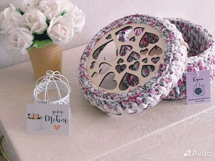Вязанные корзинки
