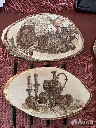 Картины выжигателем на спилах