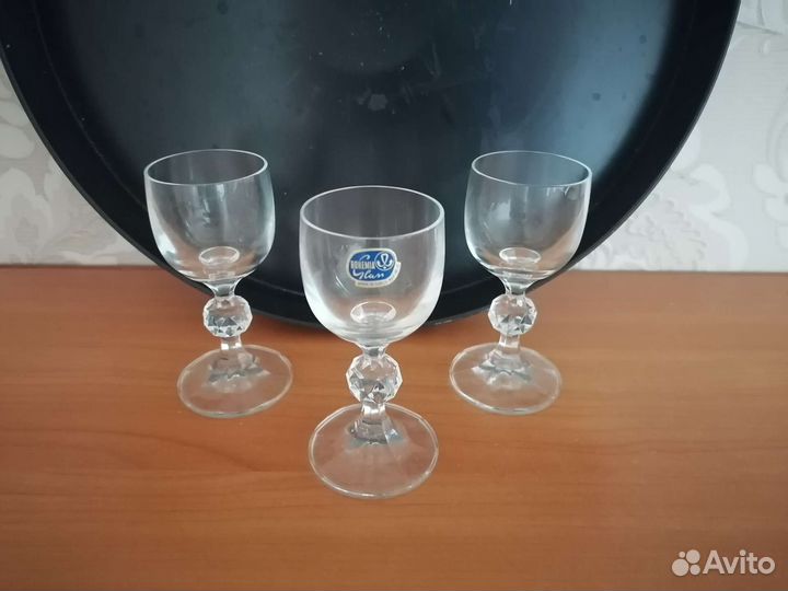 Рюмки, фужеры, бокалы хрустальные