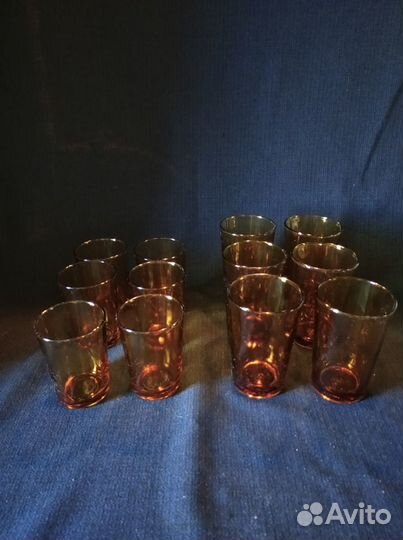 Посуда Pasari, стаканы, тарелки, стекло, Индонезия