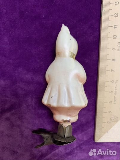 Елочные игрушки СССР на прищепке. Девочки в шубке