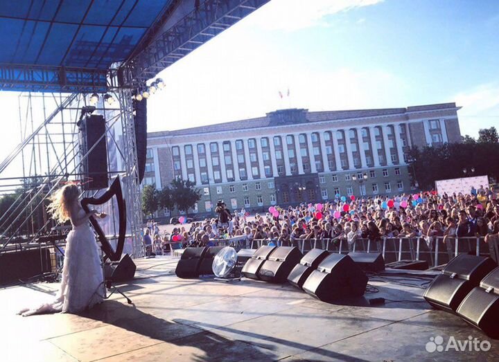 Эксклюзив Арфа Арфистка и музыканты на мероприятие