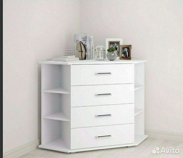 Комод угловой Катрин 7 белый под тв