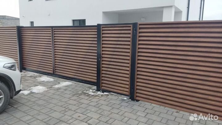Откатные ворота из жалюзи