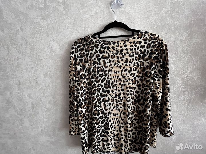 Укороченная кофта леопардовая 48 50
