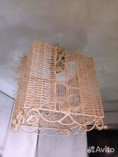 Светильник люстра джут лофт