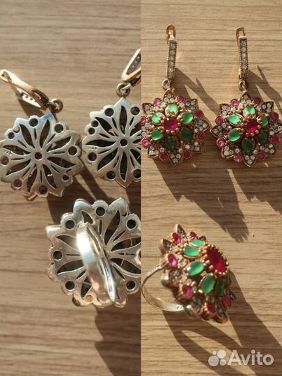 Ювелирные украшения из серебра, наборы. Турция