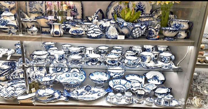 Ваза конфетница гжель