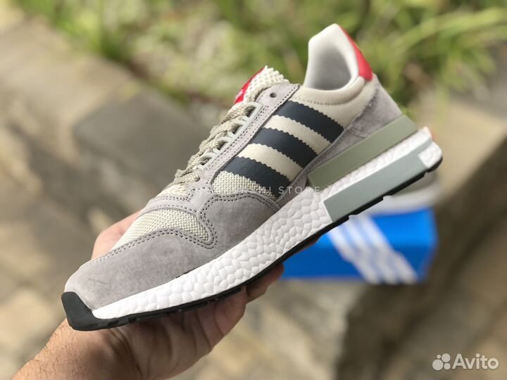 Кроссовки Adidas ZX 500 RM Grey Four Scarlet